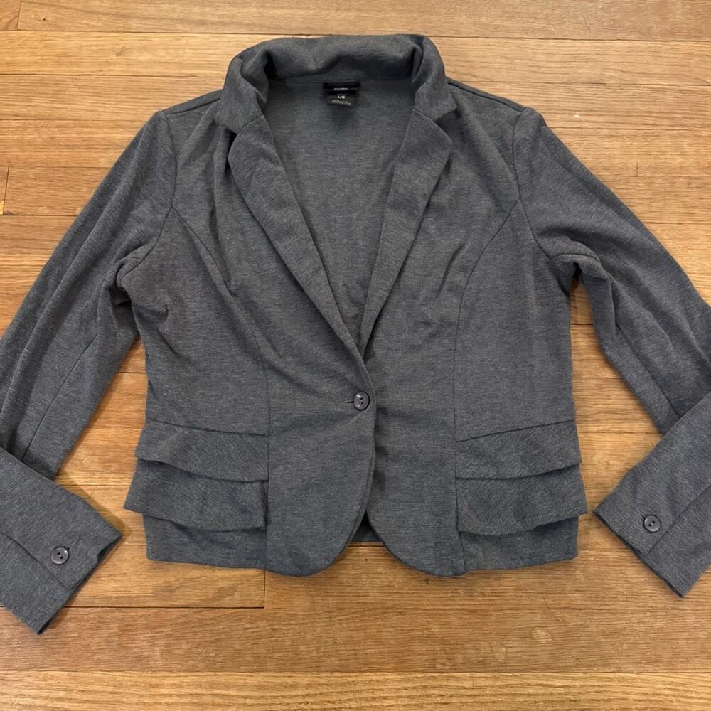 Massimo gray one button blazer jacket size large L
 b57